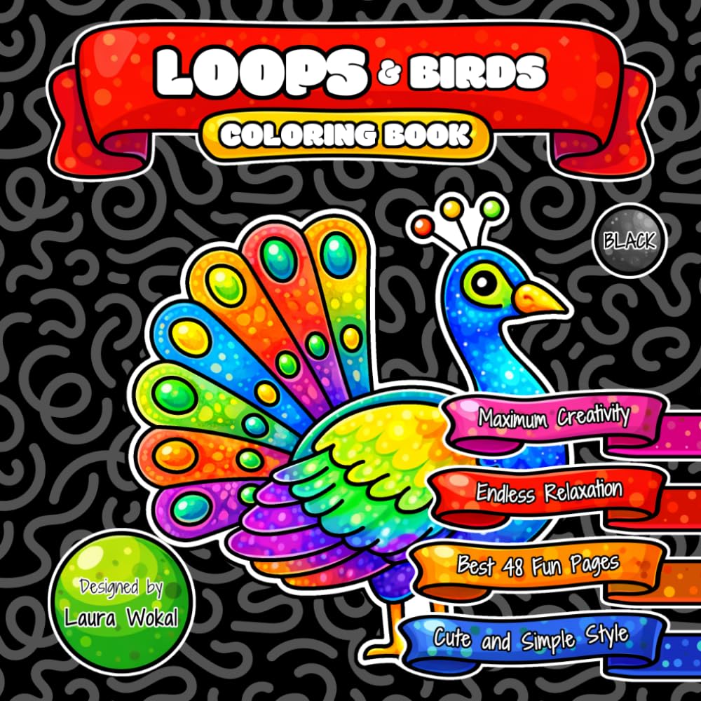 LOOPS & Birds Coloring Book: Endless Relaxation with Cute and Simple Cartoon Style baixar o livro de graça