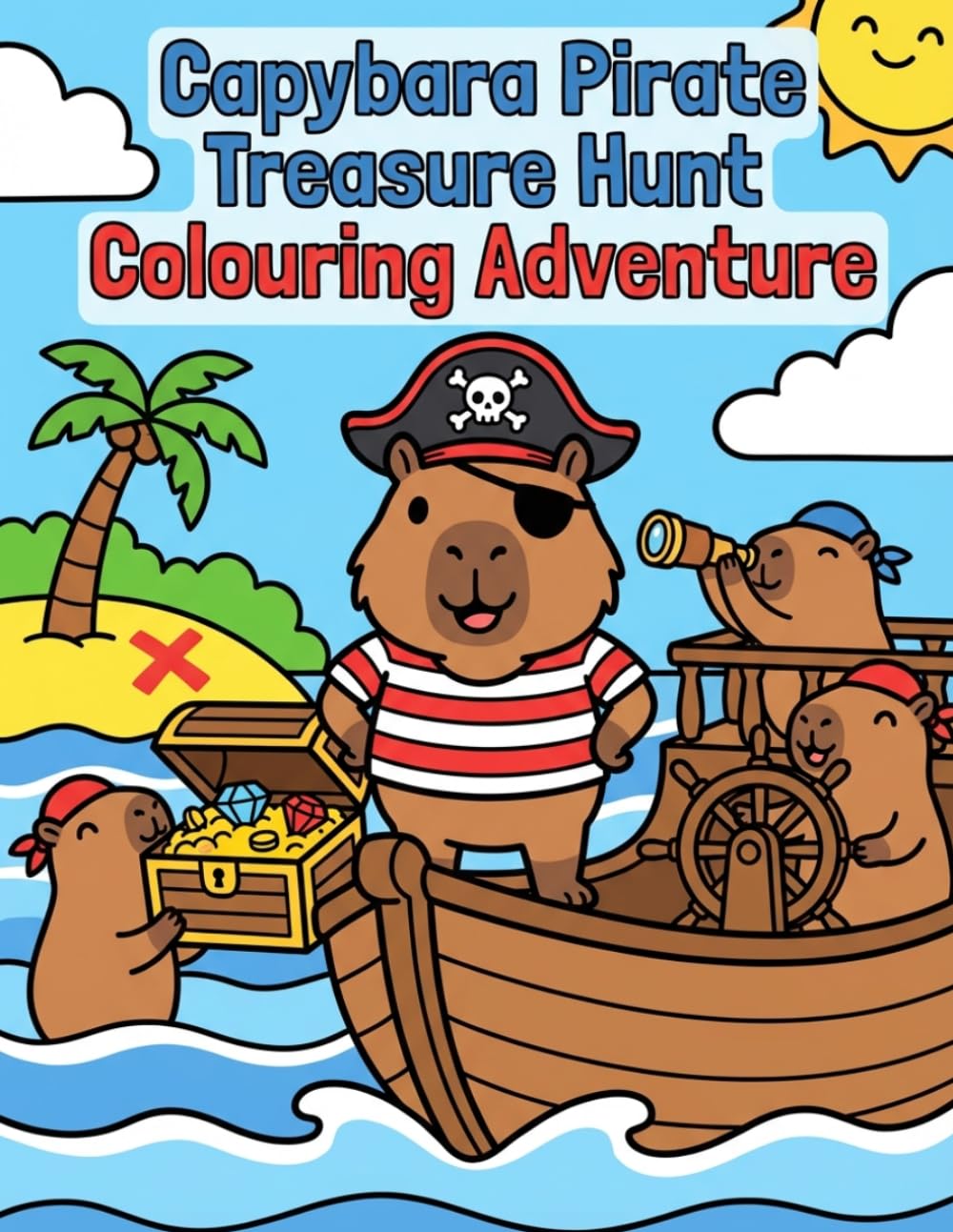 Capybara Pirate Treasure Hunt: Colouring Adventure baixar o livro de graça