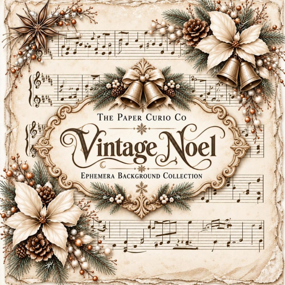 Vintage Noel Ephemera Background Collection: Christmas Sheet Music Craft Paper Backdrop Cut Out and Collage Art for Junk Journaling Scrapbooking Cardmaking and Mixed Media Art baixar livro de graça