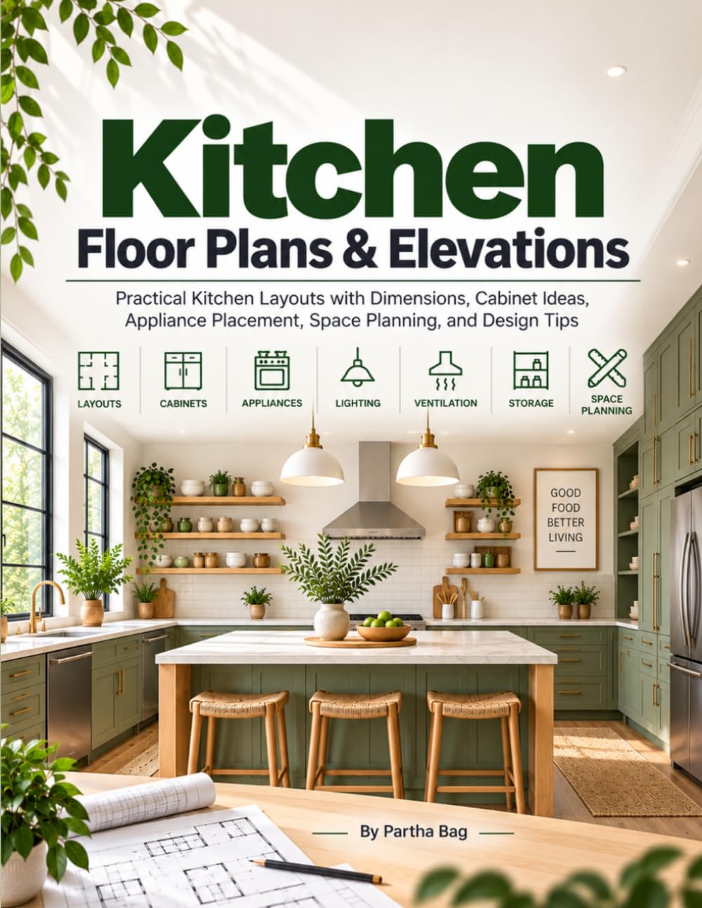 Kitchen Floor Plans & Elevations: Practical Kitchen Layouts with Dimensions, Cabinet Ideas, Appliance Placement, Space Planning, and Design Tips baixar livro de graça