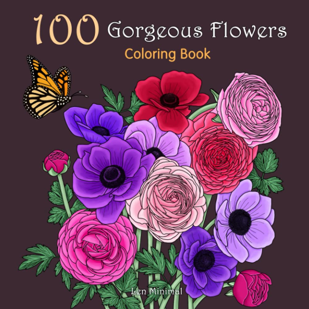 100 Gorgeous Flowers Adult Coloring Book: A Relaxing Walk in The Botanical Garden - Garden Me #1 For Flowers & Plants Enthusiasts - Size 8.5" x 8.5" baixar livro de graça