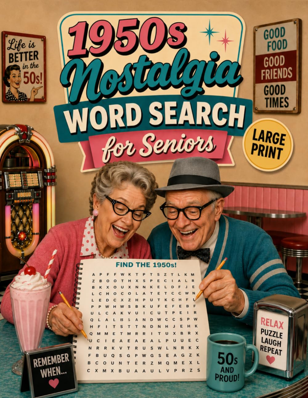 1950s Nostalgia Word Search for Seniors: Large Print Puzzle Book for Adults to Keep the Brain Active, Relive the Golden Decade, and Relax baixar o livro de graça