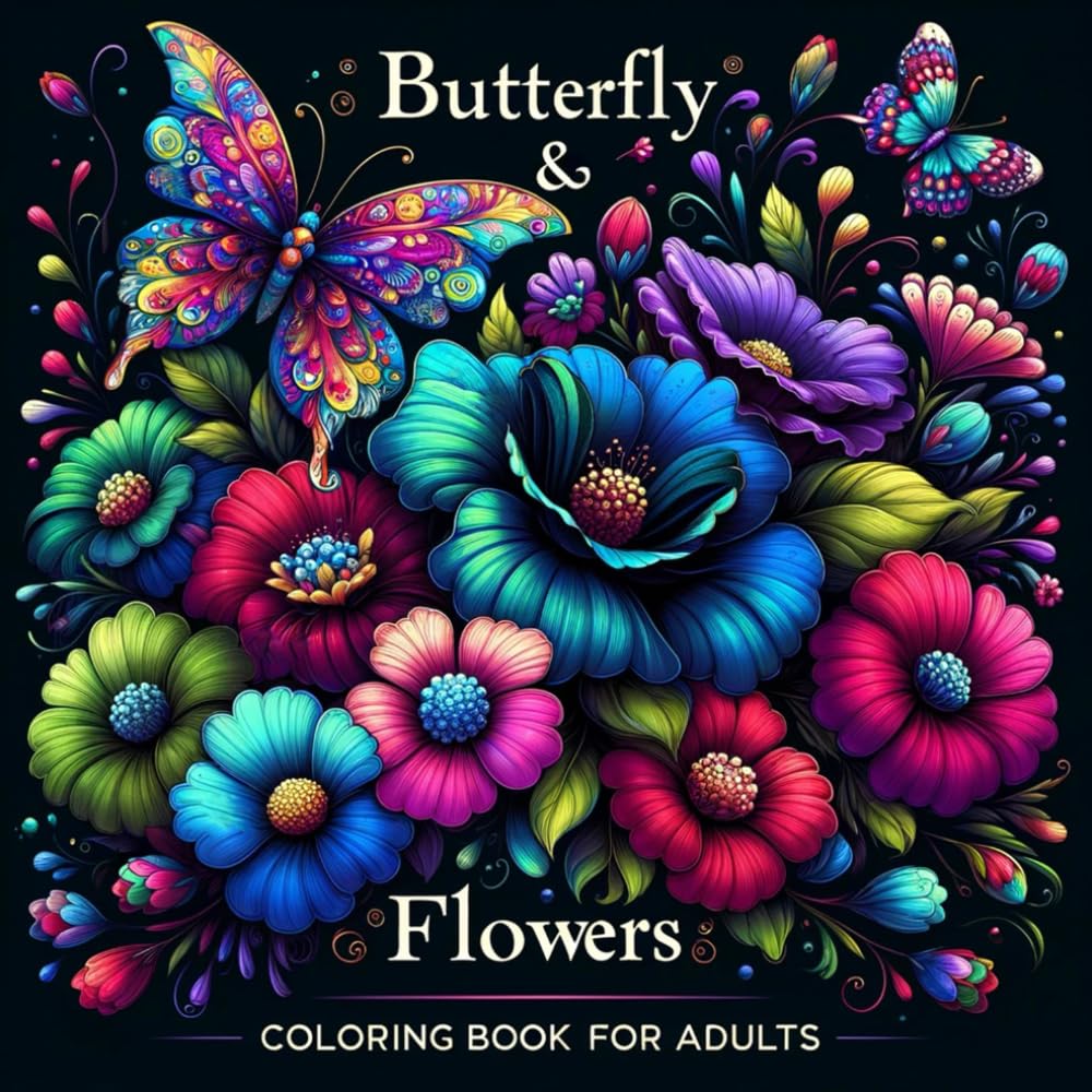 Butterfly & Flowers Coloring Book for Adult Large Print Designs: Bold Lines, Simple Patterns for All Ages: 50 Unique Illustrations for Serenity,... - A Perfect Gift for Adults and Kids Alike baixar livro de graça