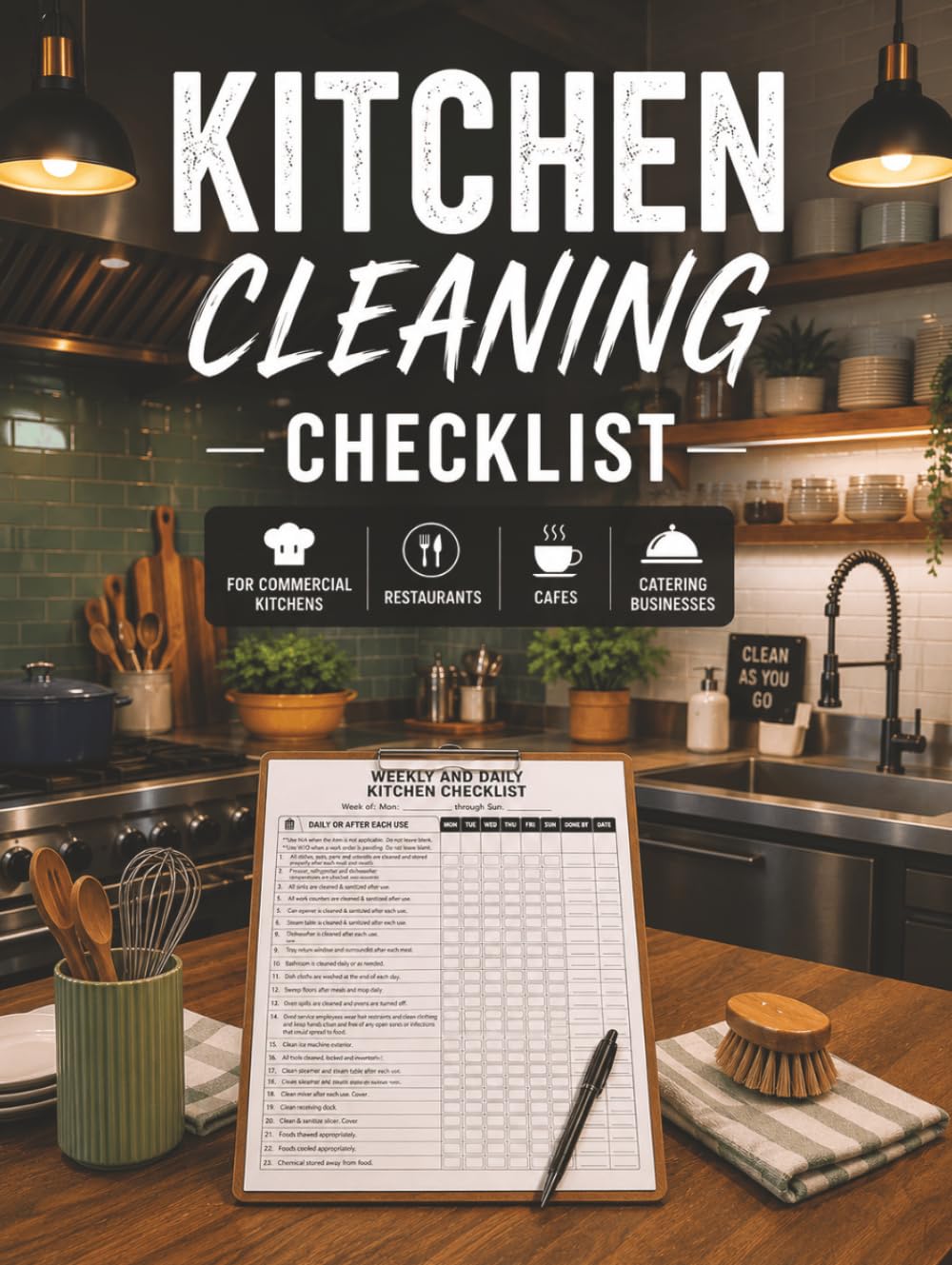 KITCHEN CLEANING CHECKLIST LOG BOOK: Daily & Weekly Cleaning Schedules, Sanitation Checklists & Maintenance Records for Commercial Kitchens baixar livro de graça