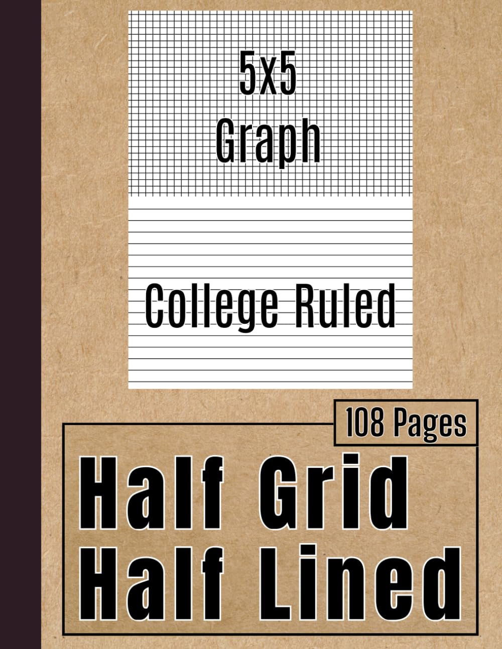 Half Grid Half Lined Notebook: Dual Format 5x5 Graph and College Ruled Pages for Notes and Sketches baixar o livro de graça