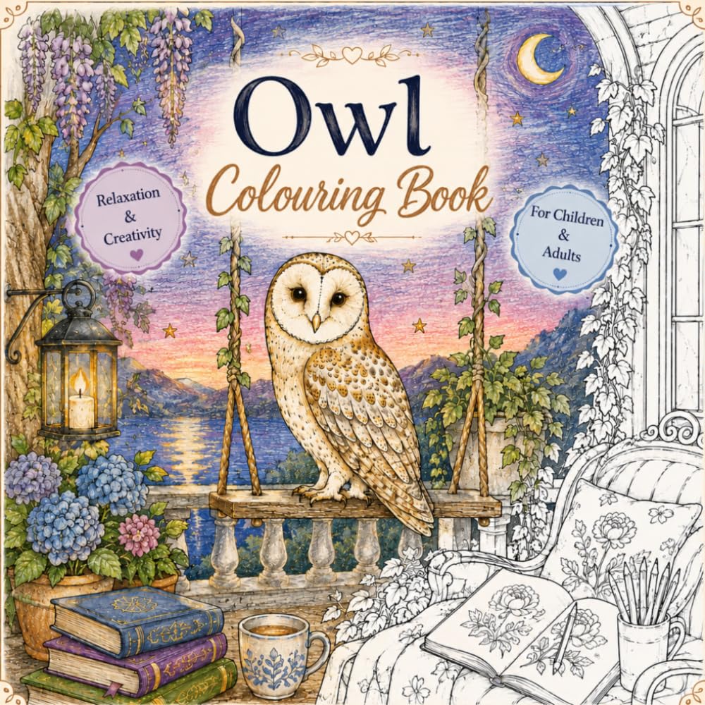 Owl Colouring Book: Beautiful Owls & Enchanting Scenes to Colour for Children and Adults baixar o livro de graça