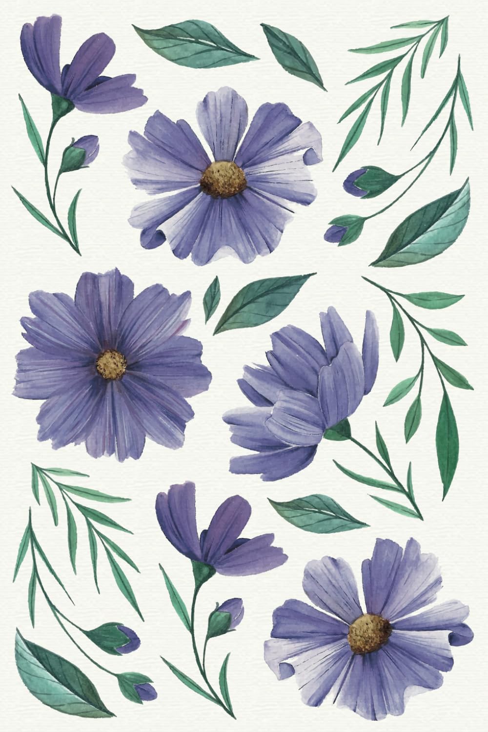 ler totalmente Lilac Vintage Watercolour Flowers Notebook 6x9 100 Lined Ruled Pages Notepad Journal Diary Notes: Perfect Gift For School, College, Uni, Work, Travel or Home