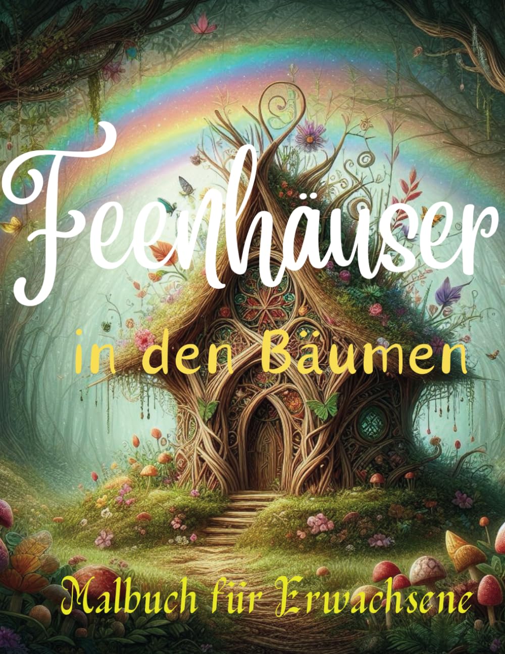ler totalmente Feenhäuser in den Bäumen Malbuch für Erwachsene: Bezauberndes Ausmalen von Feenhäusern, 55 Fantasie- und Verzauberungsdesigns (German Edition)