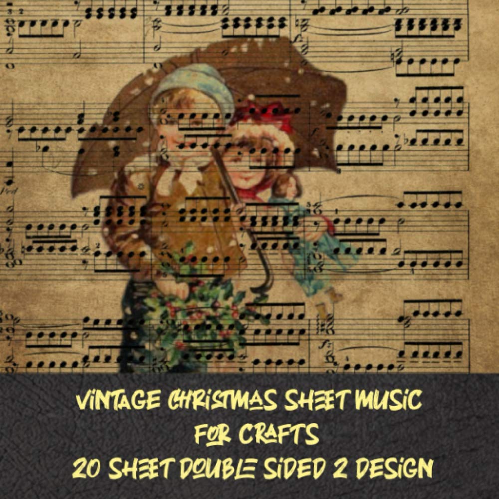 ler totalmente vintage christmas sheet music for crafts 20 sheet double sided 2 design: antique decorative scrapbook paper pattern for Papercrafts - old sheet music Stationery for decoupage & card making