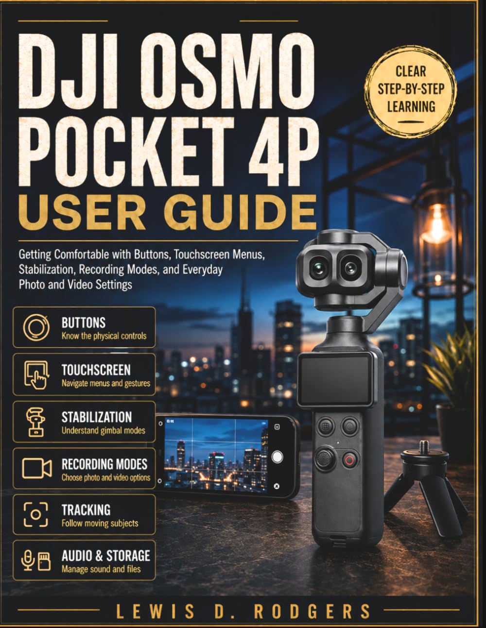 capítulo por capítulo baixar Dji Osmo Pocket 4p User Guide: Getting Comfortable with Buttons, Touchscreen Menus, Stabilization, Recording Modes, and Everyday Photo and Video Settings
