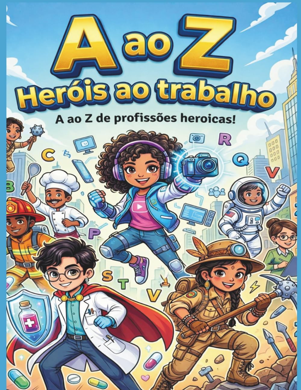 ler totalmente A ao Z - Heróis ao trabalho: A ao Z de profissões heroicas! (Portuguese Edition)