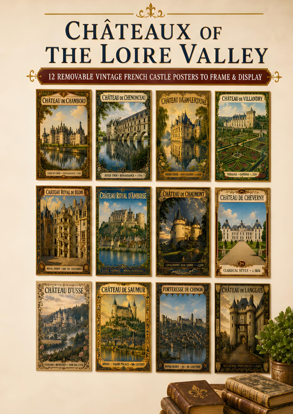 Châteaux of the Loire Valley: 12 Removable Vintage French Castle Posters to Frame and Display baixar o livro de graça