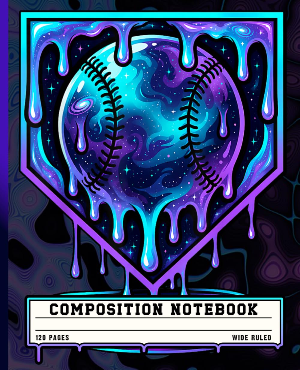 ler totalmente Cosmic Galaxy Baseball Drip Composition Notebook: Neon Glow Melting Baseball Wide Ruled Lined Journal for Boys, Kids & Sports Fans, Cool Space Aesthetic Writing Book for School