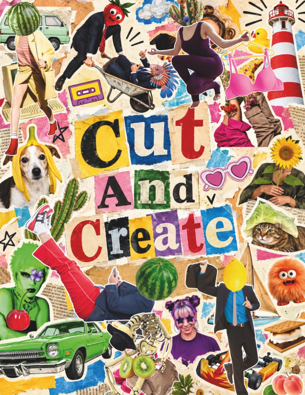 ler totalmente Cut And Create: Surreal Things to Cut Out and Collage, A Bizarre Collection of Vaporwave Ephemera, 90s Nostalgia, Absurdist Art, for Junk Journals and Mixed Media