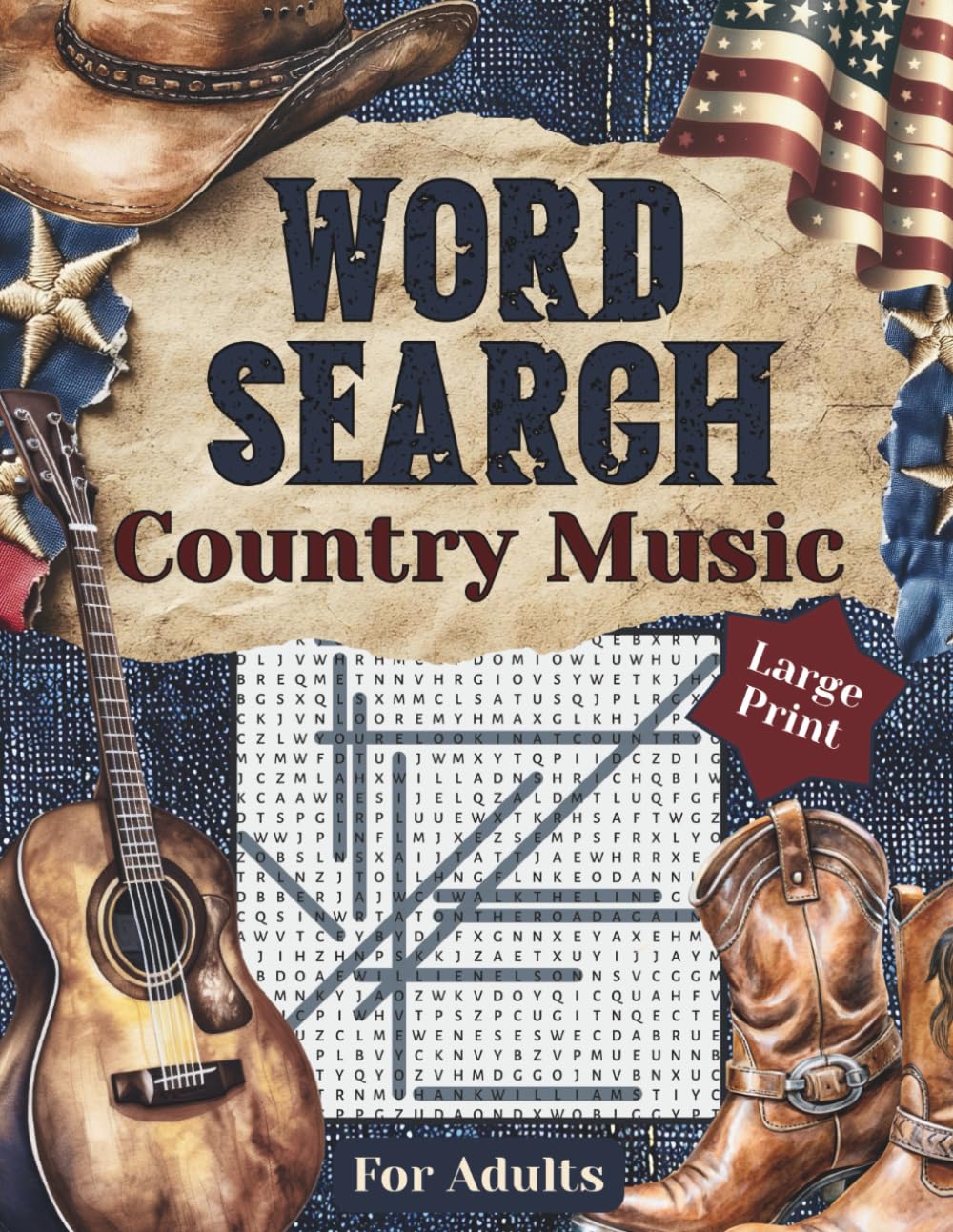 Country Music Word Search for Adults: Classic to Modern Hits—Nostalgic Themes with Iconic Artists in Relaxing, Large-Print Puzzles baixar o livro de graça