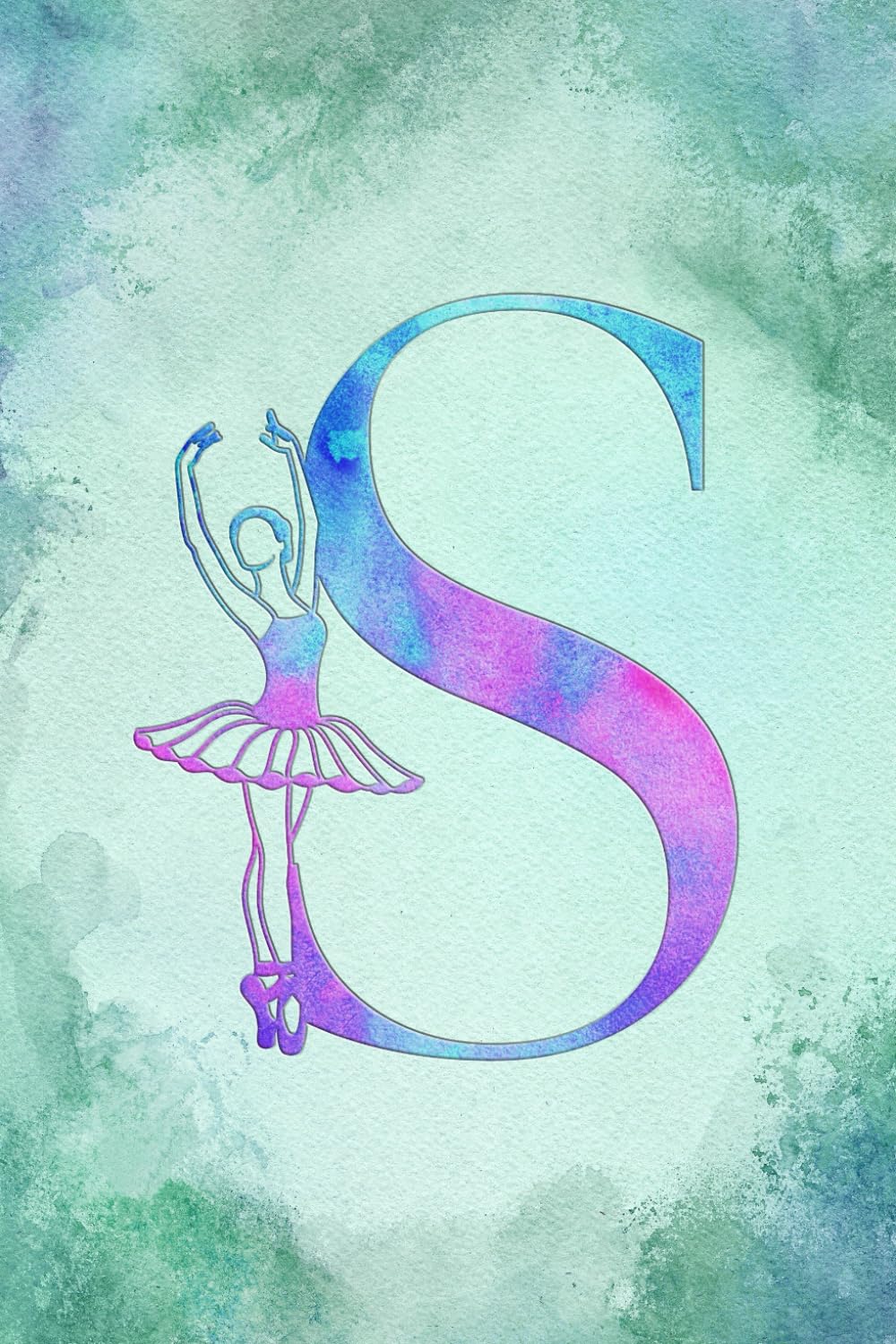 ler totalmente S: Letter "S" Initial Ballet Dance Monogram Notebook - Ballerina on Pink, Blue & Green Watercolor - College-Ruled Personal Journal, Writing Pad or Diary for Dancers, Girls & Women - 110 Pages, 6x9
