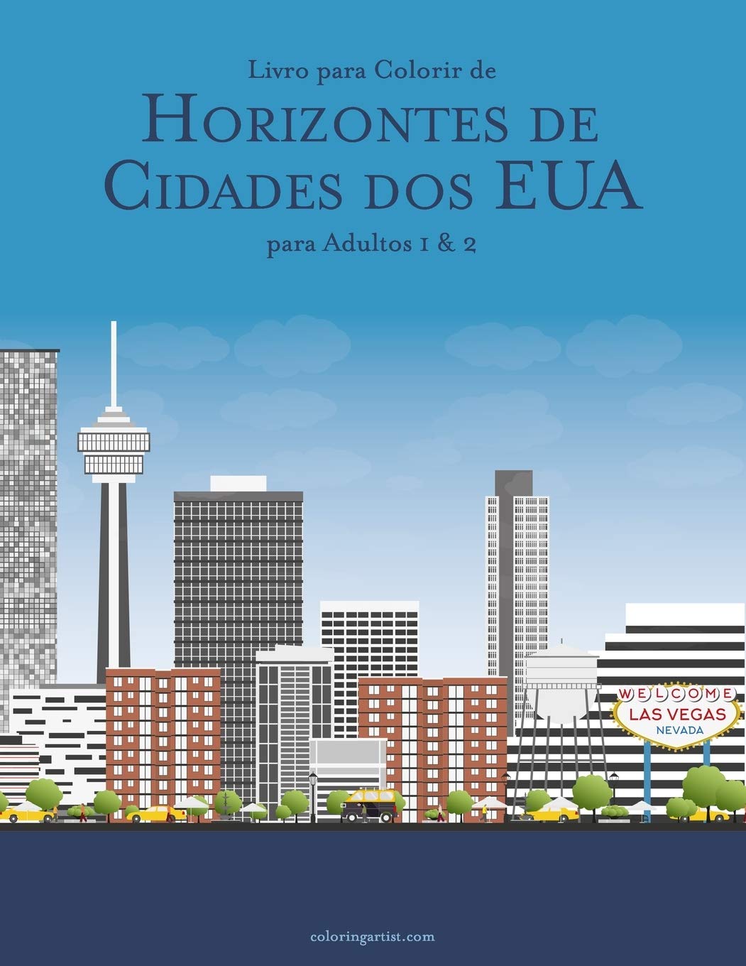 Livro para Colorir de Horizontes de Cidades dos EUA para Adultos 1 & 2 baixar livro de graça