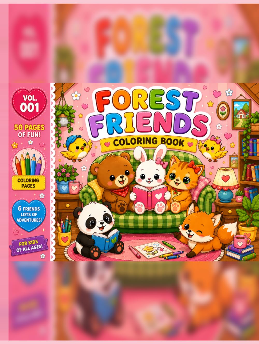 Forest Friends "Amigos da Floresta": Coloring Book for Kids – Cute Bears, Bunnies, Cats, Pandas and Foxes / A Woodland Adventure Story (Portuguese Edition) baixar o livro de graça