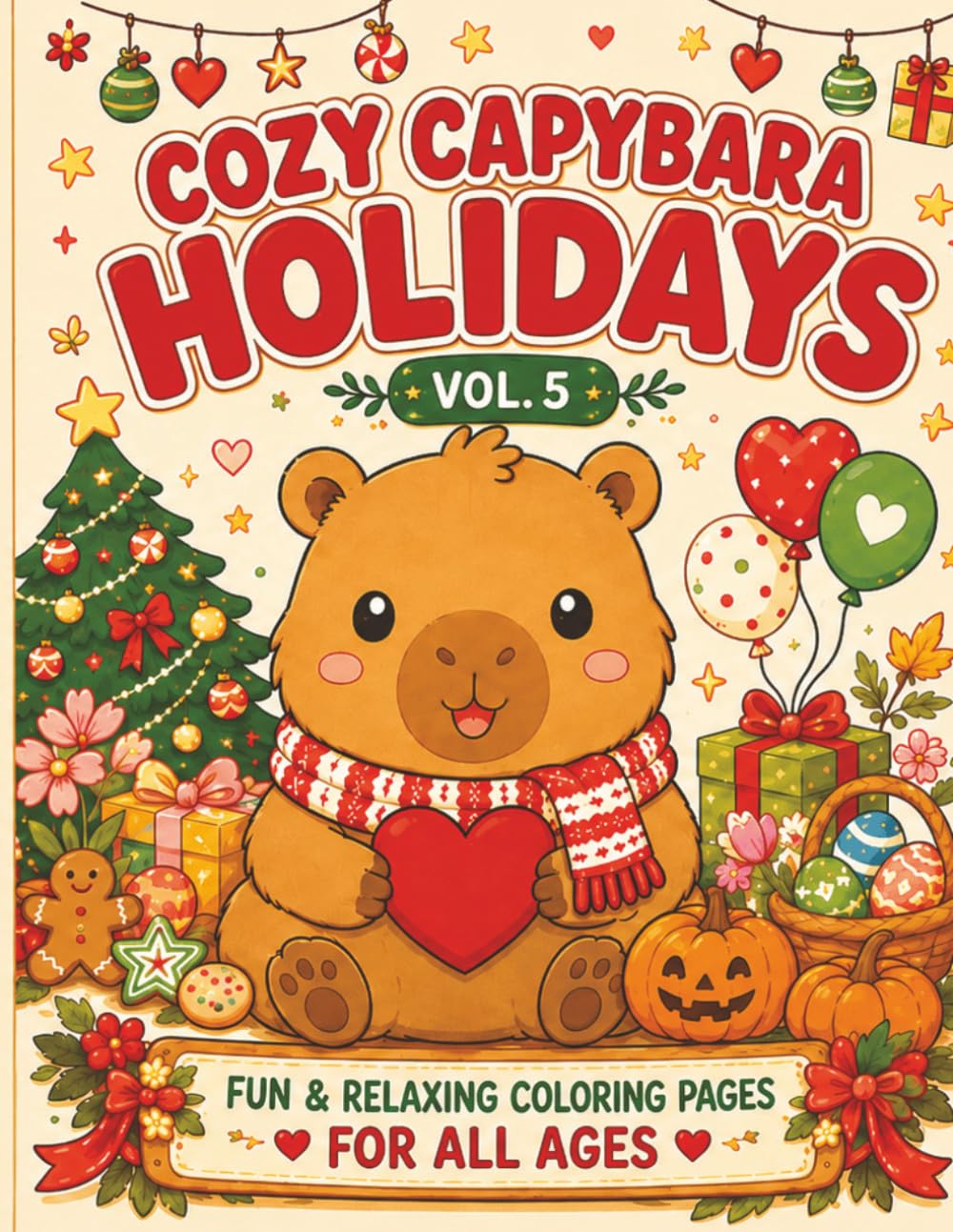 Cozy Capybara Holidays: Fun and Relaxing Coloring Pages for All Ages baixar livro de graça