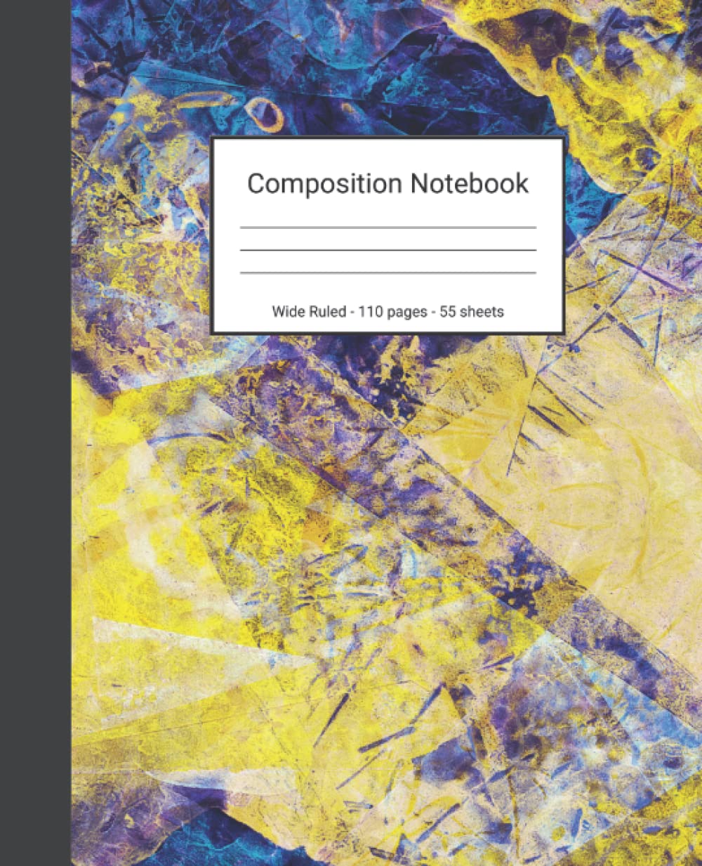 ler totalmente Composition Notebook: Wide Ruled Paper Notebook Journal - Yellow And Blue Abstract Painting - Blank Wide Lined Workbook