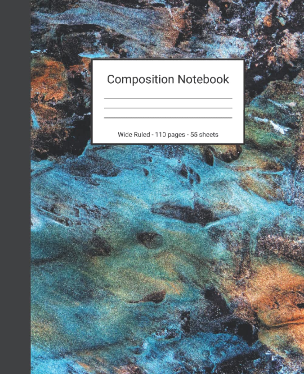 ler totalmente Composition Notebook: Wide Ruled Paper Notebook Journal - Black Blue And Green Abstract Art - Blank Wide Lined Workbook