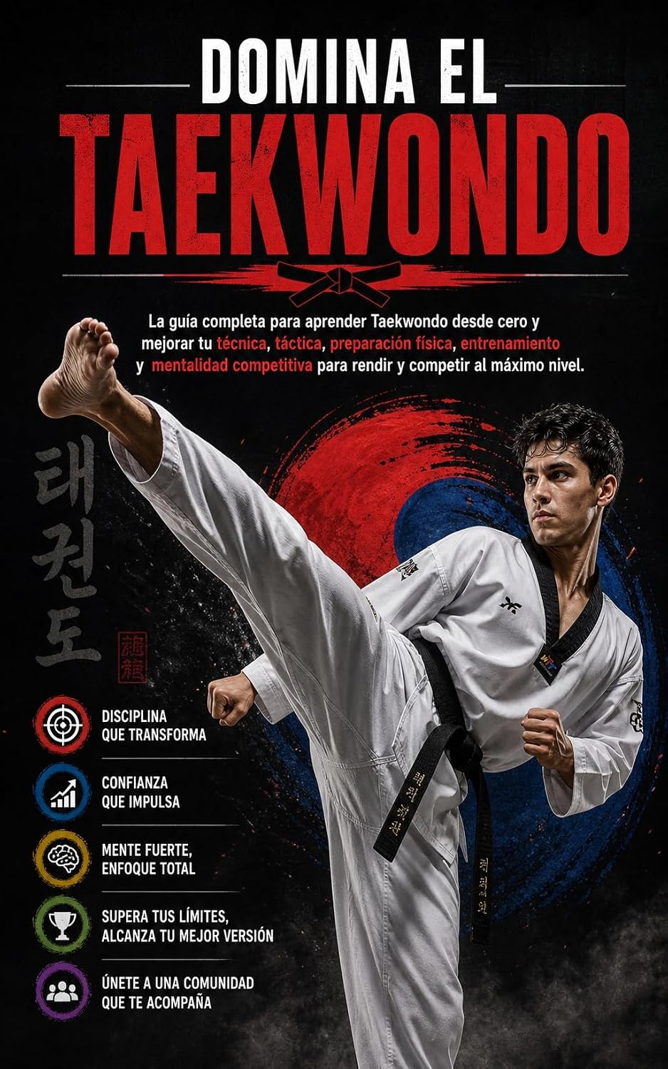 ler totalmente Domina el Taekwondo: La guía completa para aprender Taekwondo desde cero y mejorar tu técnica, táctica, preparación física, entrenamiento y mentalidad... y competir al máximo (Spanish Edition)