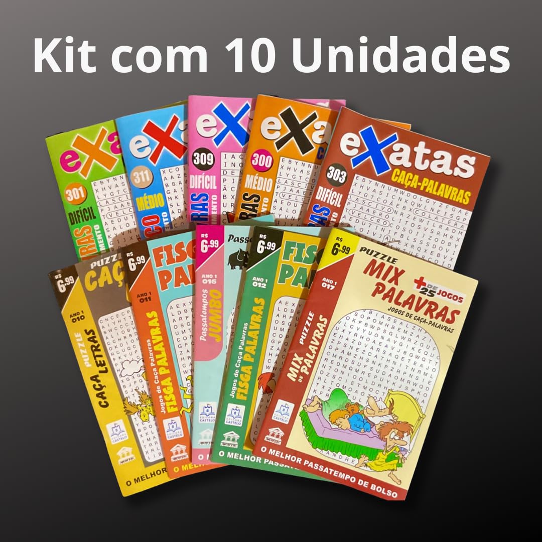 Kit Caça-Palavras com 10 Revistas Nível Fácil/ Médio/ Difícil Ed.1 baixar o livro de graça