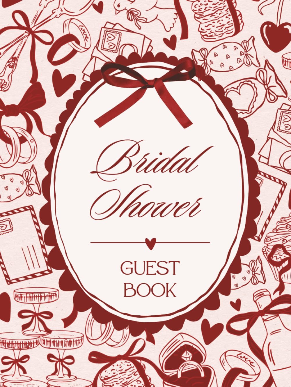 Bridal Shower Guest Book: Romantic Pink & Red Coquette Hardcover Memory Keepsake Journal for Guests to Sign In and Record Marriage Advice, Wedding... & Photo Pages to Celebrate New Bride to Be baixar livro de graça