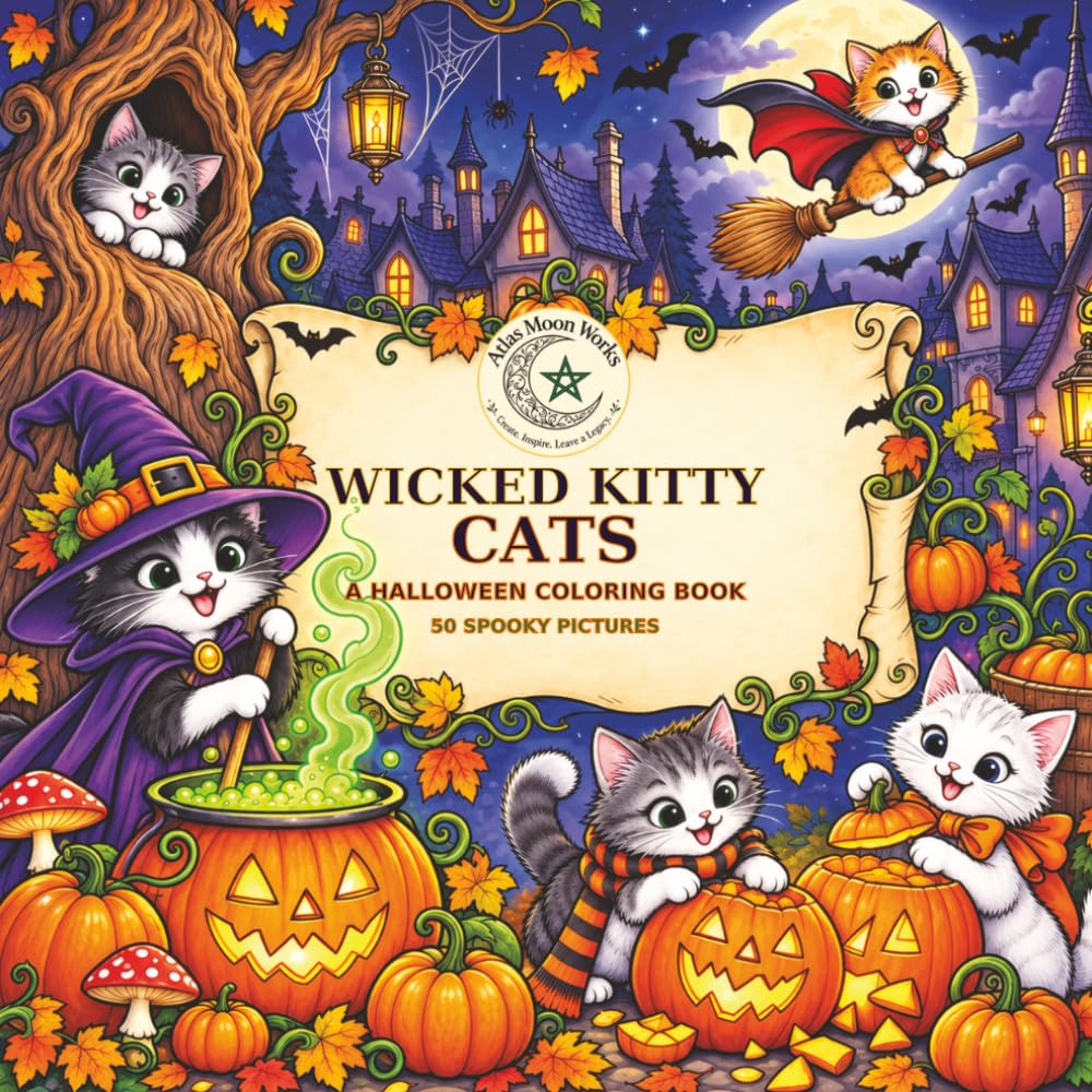 WICKED KITTY CATS: A HALLOWEEN COLORING BOOK, 50 SPOOKY PICTURES baixar o livro de graça