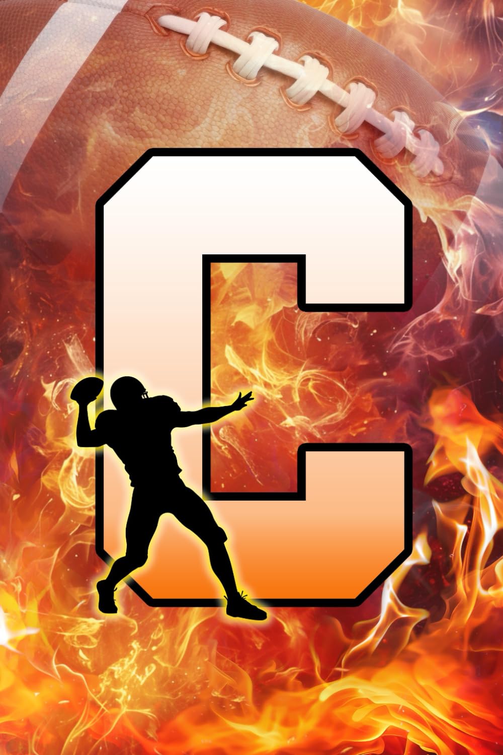C: Letter "C" Initial American Football Player and Fire Flames Personalized Name Monogram Notebook - College-Ruled Personal Journal, Writing Pad, or Diary for Football Fans - 110 Pages, 6x9 baixar o livro de graça