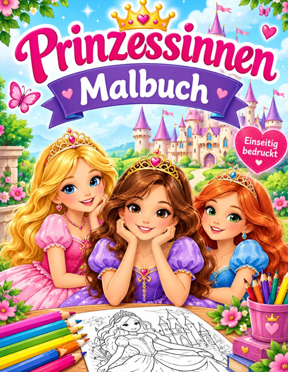 Prinzessinen Malbuch: Einseitig bedruckt (German Edition) baixar o livro de graça