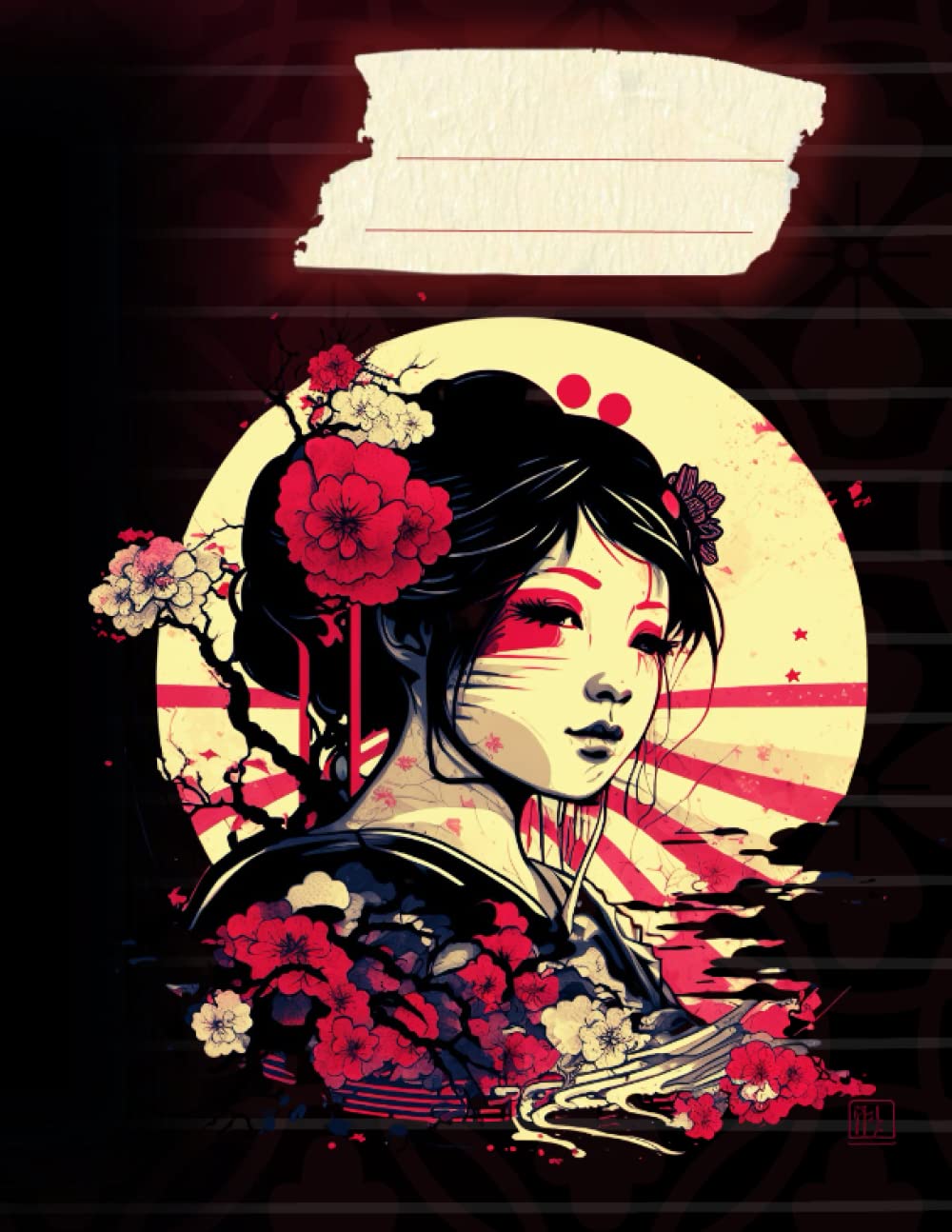 ler totalmente Composition Notebook for Japanese Art Lover's: Cherry Blossom Japan Girl in Kamikaze Style