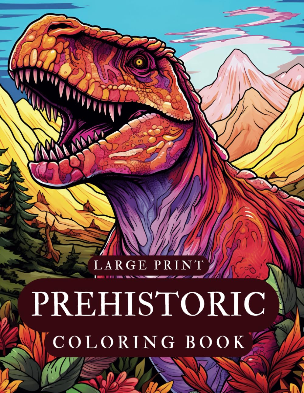 ler totalmente Large Print Prehistoric Coloring Book