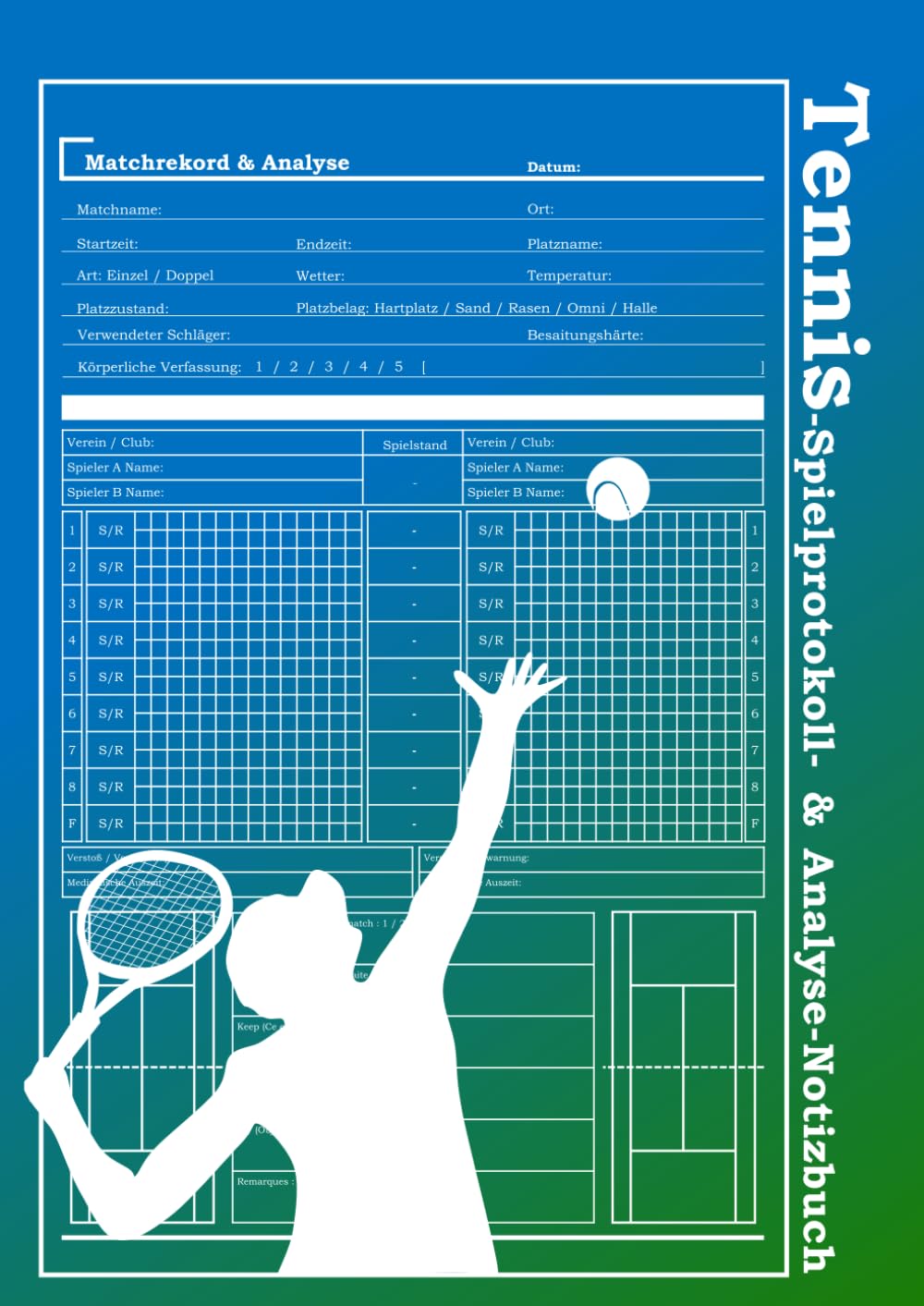 capítulo por capítulo baixar Tennis-Spielprotokoll- & Analyse-Notizbuch | 120 Spiele, Für Einzel & Doppel, A4-Format (Großes Format) Tennisspieler-Notizbuch (Inklusive... & KPT-Fortschritts-Tracker) (German Edition)