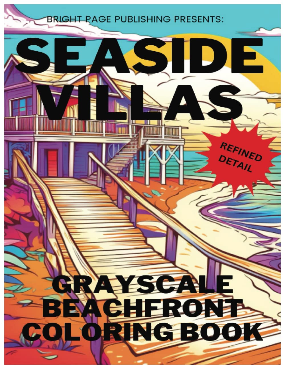 SEASIDE VILLAS: GRAYSCALE BEACHFRONT COLORING BOOK