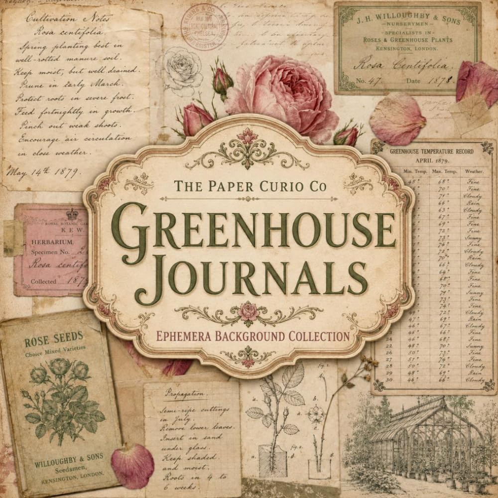 Ephemera Background Collection Greenhouse Journals: Vintage Botanical Garden Backdrop Cut Out and Collage Art for Junk Journaling Scrapbooking Cardmaking and Mixed Media Art baixar o livro de graça