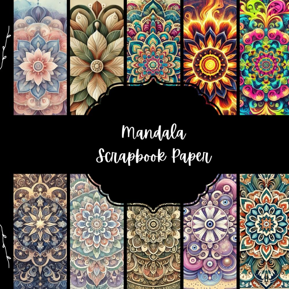 Mandala Scrapbook Paper, Colorful Floral Junk Journal Paper, Abstract Decorative Paper, DIY Projects, Origami, Collage Sheets, Decoupage Paper, 10 Designs, Double Sided baixar o livro de graça