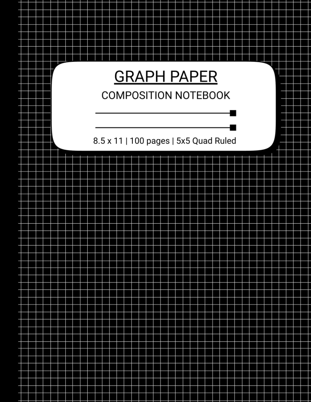 ler totalmente Graph Paper Composition Notebook: Black Cover | 8.5 x 11 Inch | 100 Pages | 5x5 Quad Ruled Grid for Math, Science, Drawing & Note Taking