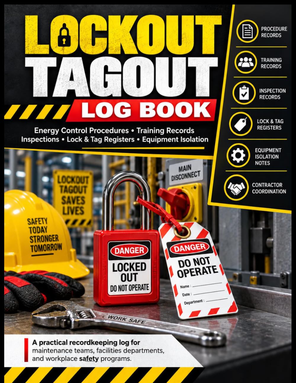 ler totalmente Lockout Tagout Log Book: LOTO Record for Energy Control and Equipment Isolation: Lock and Tag Registers, Authorized Employee Training Records,... Servicing Notes and Follow-Up Pages