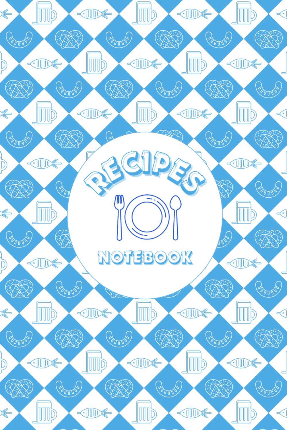 White and Blue Diamond Cut Square Recipes Notebook: 6 x 9 inches with 104 pages baixar livro de graça