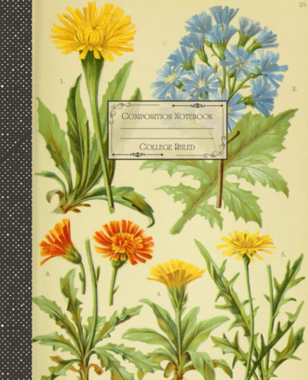 Vintage Botanical Floral Composition Notebook College Ruled: Antique Botanical Floral Illustration | Classic Composition Notebook for Writing and... for College Students, School and Work. baixar livro de graça