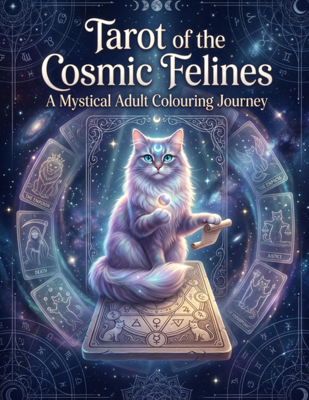 Tarot of the Cosmic Felines: A Mystical Adult Colouring Journey