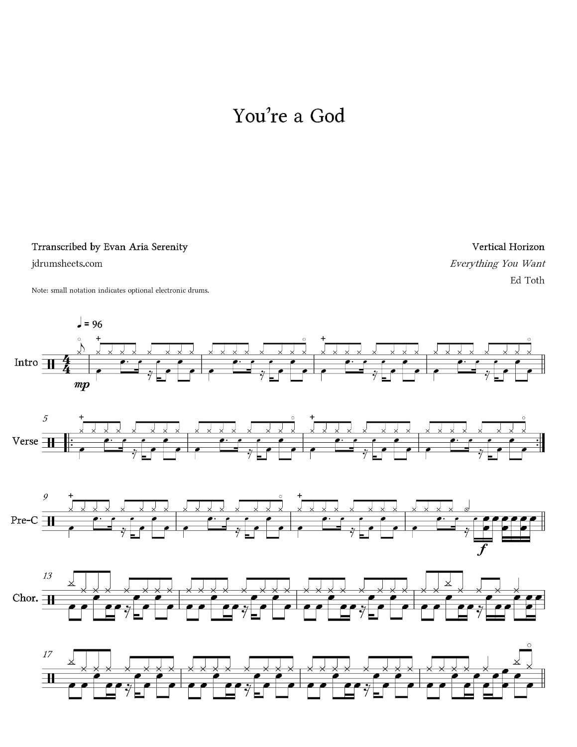 capítulo por capítulo baixar Vertical Horizon - You're a God: Drum Sheet Music (JDS: Vertical Horizon Drum Sheet Music) (English Edition)