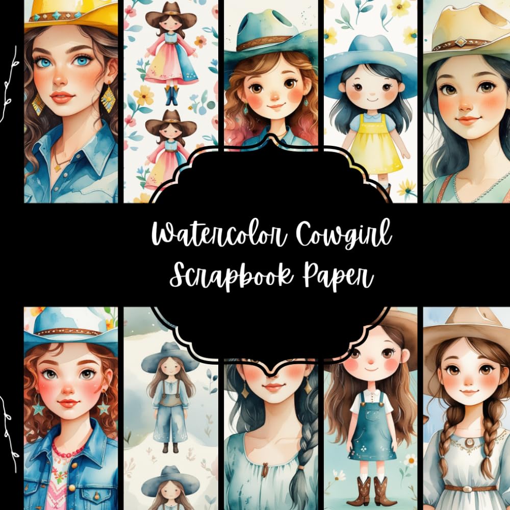 ler totalmente Watercolor Cowgirl Scrapbook Paper, Western Junk Journal Paper, Feminine Decorative Paper, DIY Projects, Origami, Collage Sheets, Decoupage Paper, 10 Designs, Double SIded