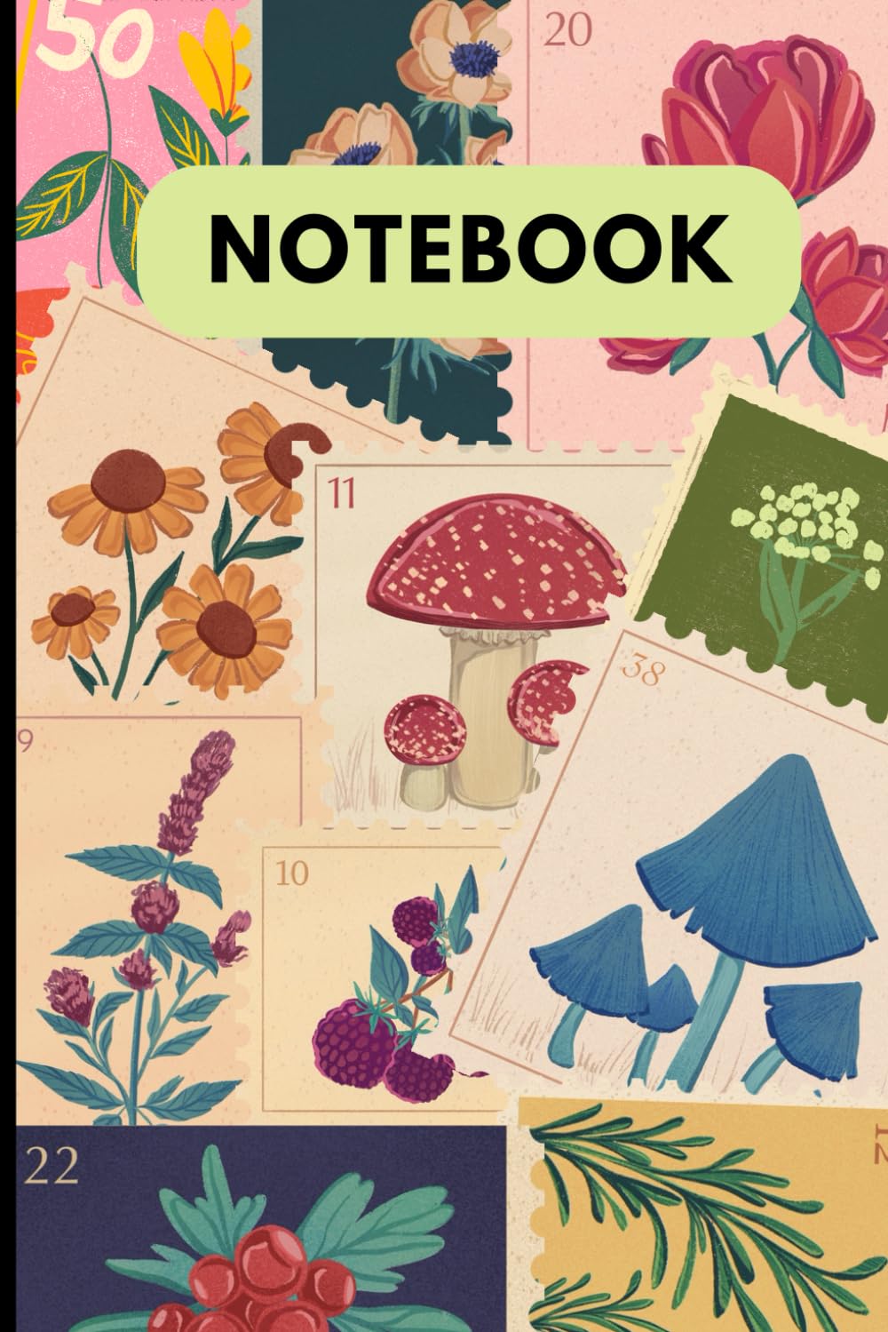 capítulo por capítulo baixar Notebook Ruled: Mushrooms and Aesthetic Flowers Postal Stamps Design for School, Office, and Work