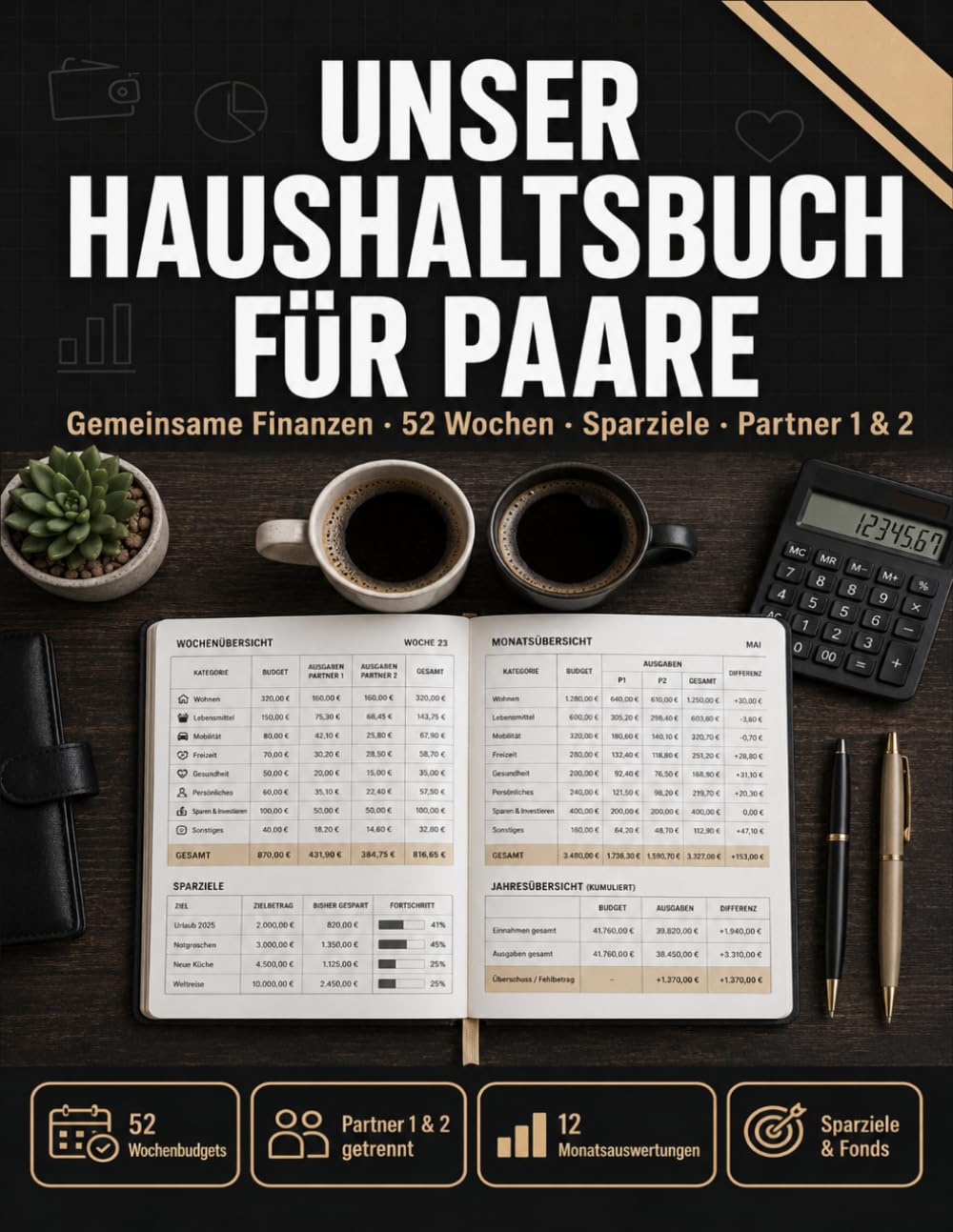 capítulo por capítulo baixar Unser Haushaltsbuch für Paare: Gemeinsame Finanzen planen und verwalten. 52 Wochenbudgets mit getrennten Einnahmen für Partner 1 und 2, 12... Sinkende Fonds und 2-Jahres-Vergleich