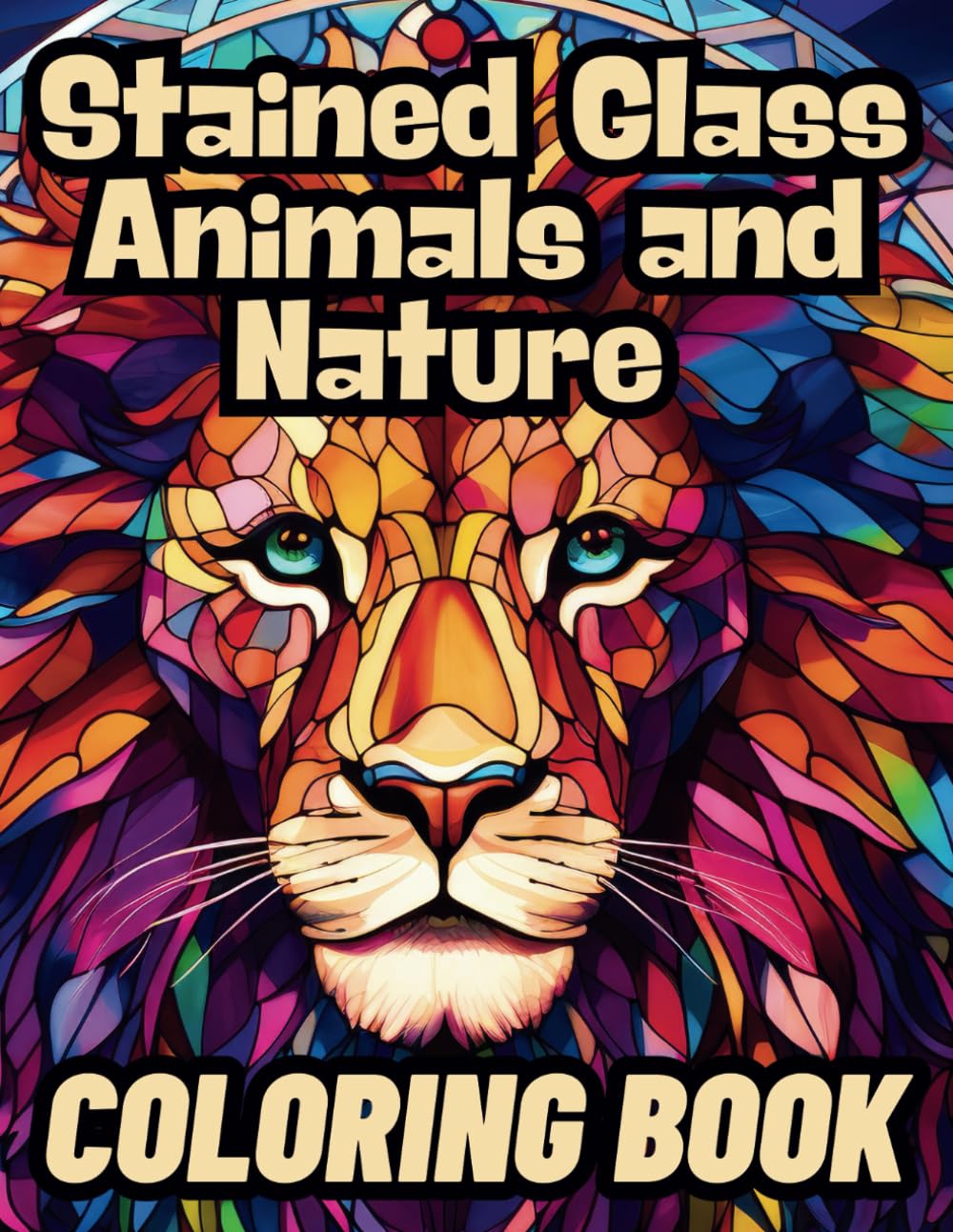 ler totalmente Stained Glass Animals and Nature Coloring Book: Relax and Enjoy 61 Intricate Designs Featuring Wildlife, Landscapes, Trees, and Flowers – Ideal for Kids, Adults, and Teens