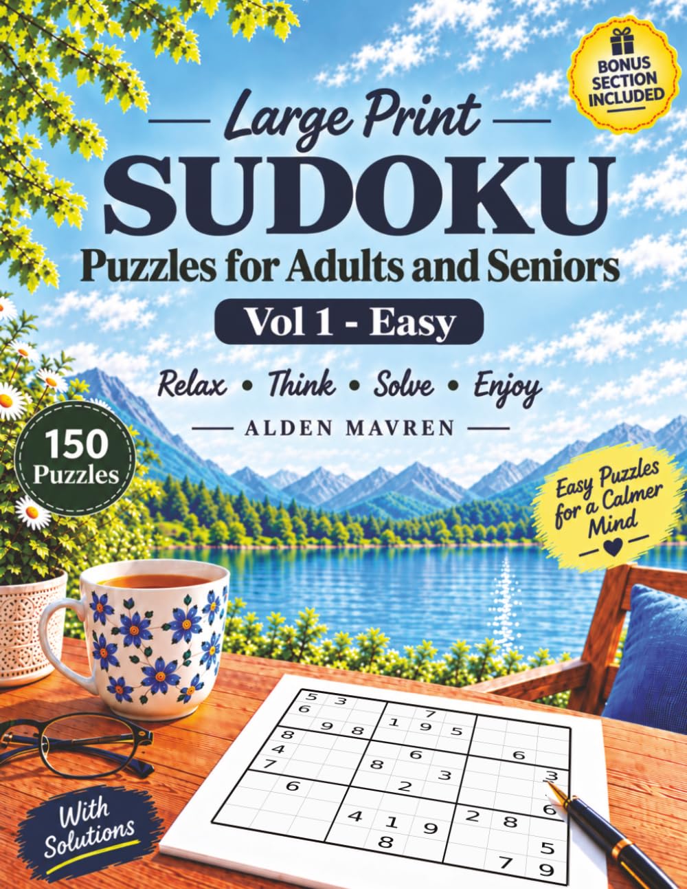 Large Print Sudoku Puzzles for Adults and Seniors: Easy Puzzles for a Calmer Mind (Alden Mavren Sudoku Series) baixar o livro de graça