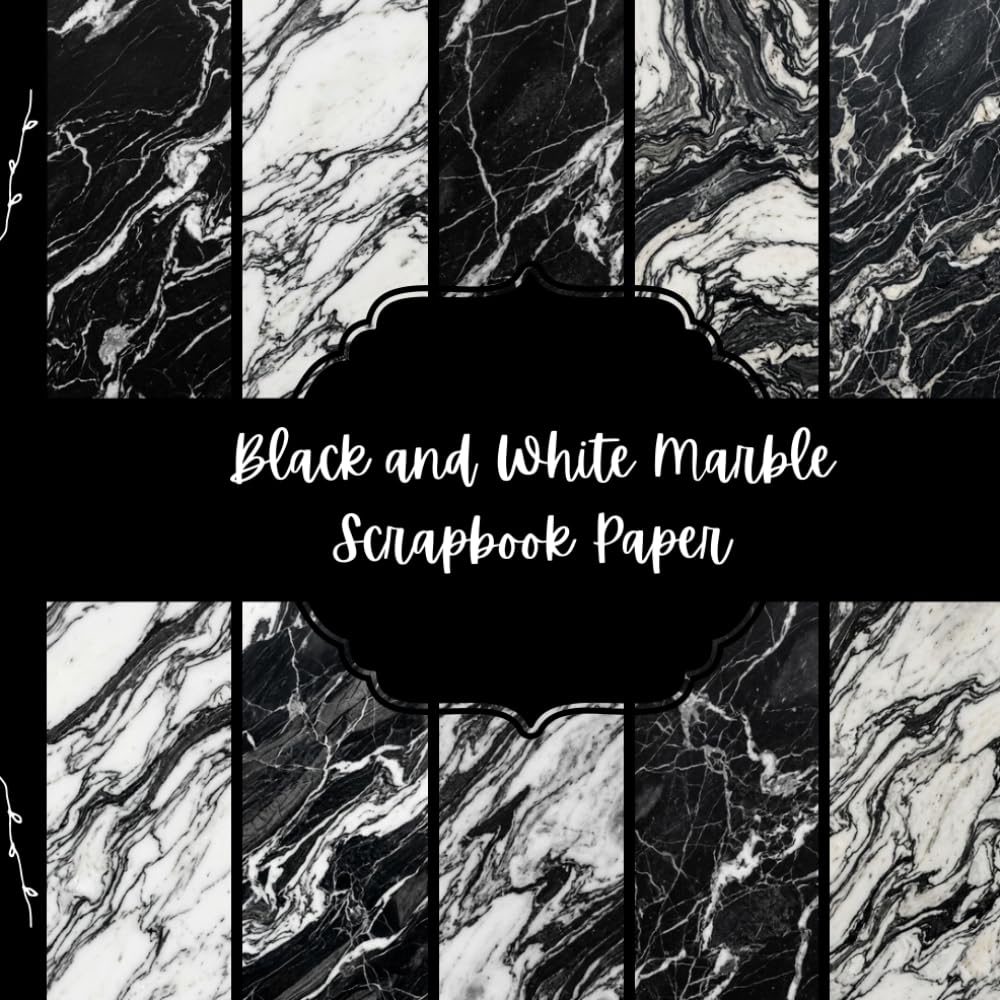 Black and White Marble Scrapbook Paper, Monochrome Stone Junk Journal Paper, Abstract Decorative Paper, DIY Projects, Origami, Collage Sheets, Decoupage Paper, 10 Designs, Double Sided baixar livro de graça