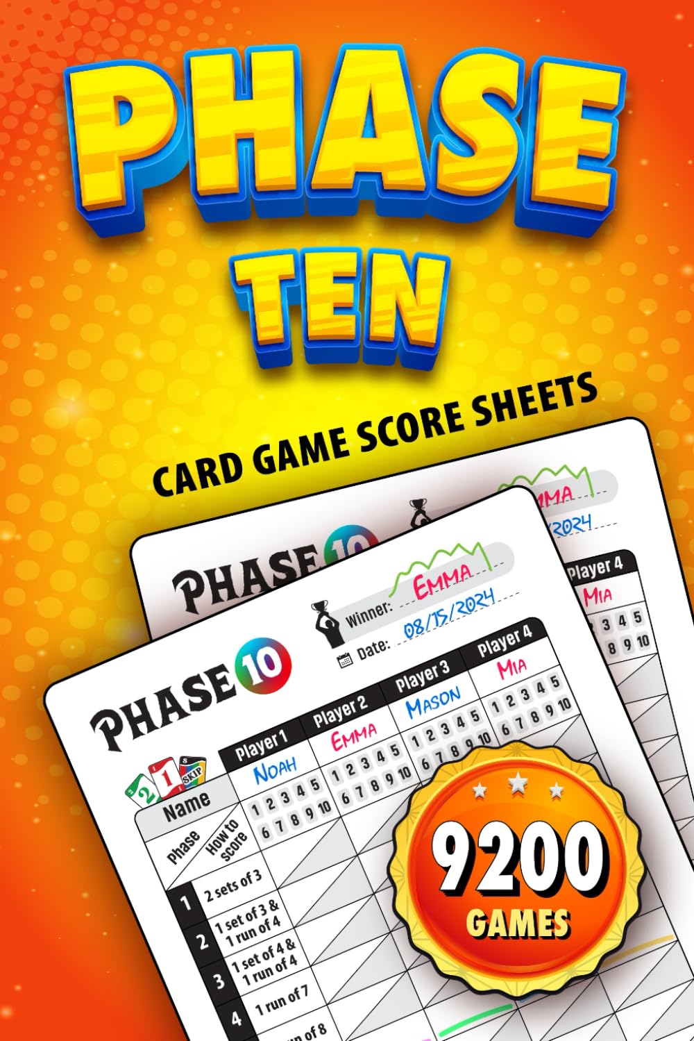 capítulo por capítulo baixar Phase Ten Card Game Score Sheets: Scorebook For Scorekeeping With 124 Original Scoring Pads (Portable Travel Size)